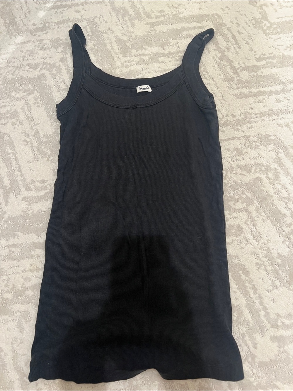 Splendid Black Ribbed Scoop Tank